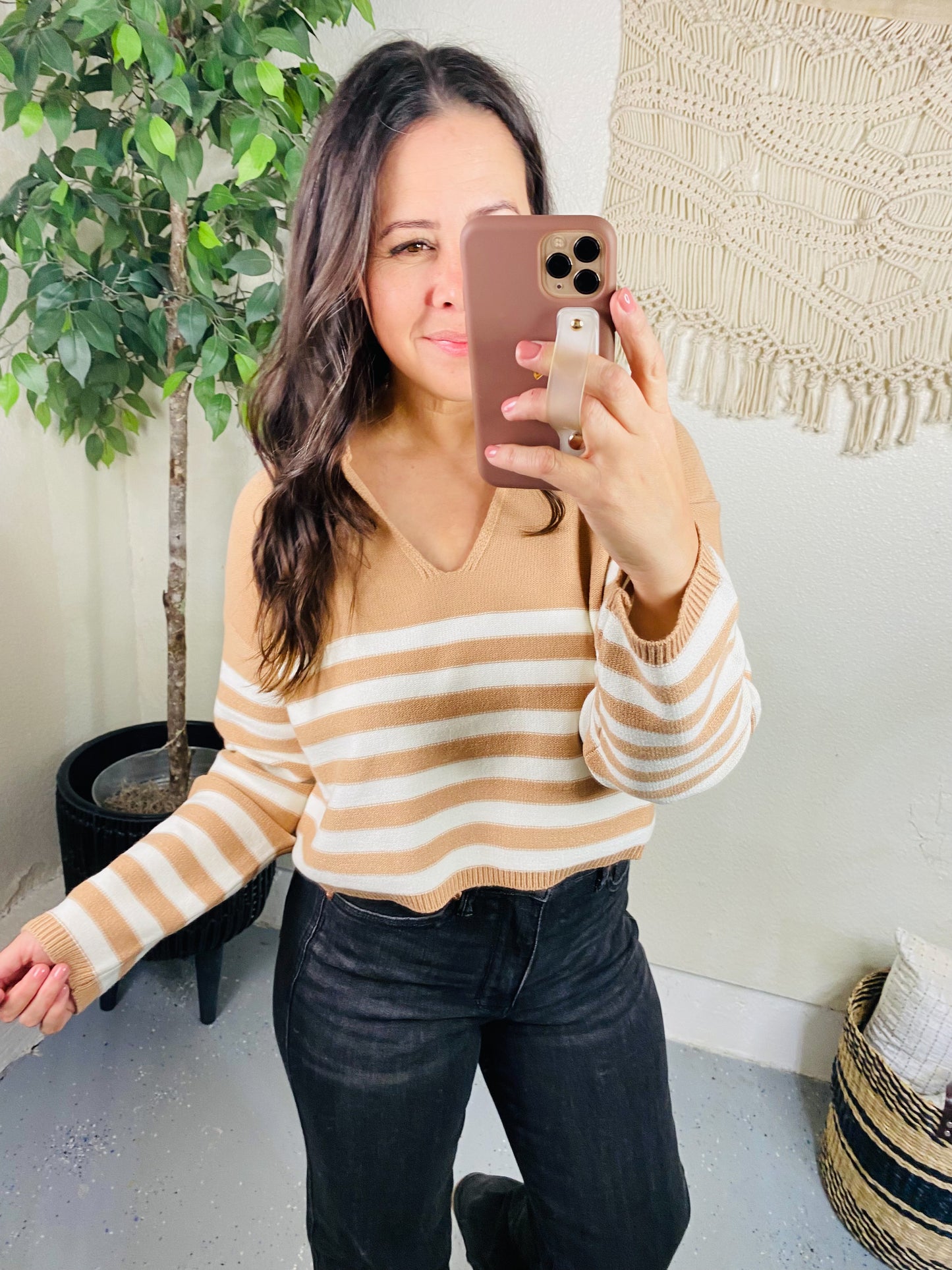 Memorable Moments Striped Sweater in White/Navy