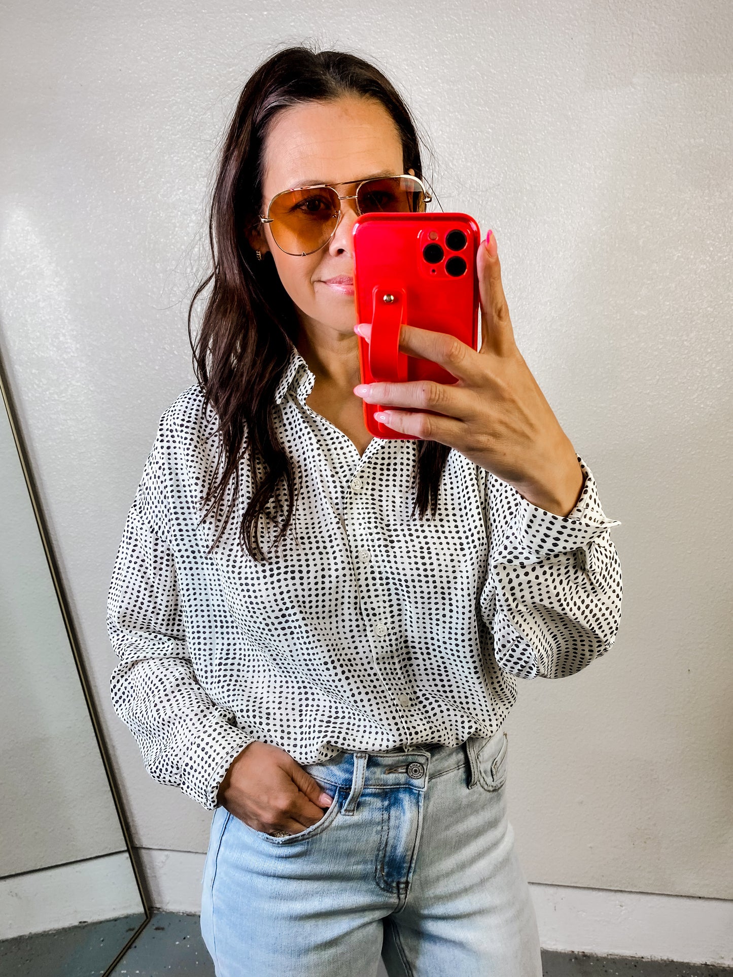 Terms of Endearment Dolman Sleeve Button Up