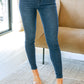 Judy Blue Mid Rise Crinkle Ankle Skinny Jeans