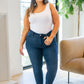 Judy Blue Mid Rise Crinkle Ankle Skinny Jeans