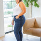Judy Blue Mid Rise Crinkle Ankle Skinny Jeans