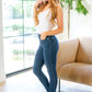 Judy Blue Mid Rise Crinkle Ankle Skinny Jeans