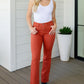 Judy Blue Mid Rise Slim Bootcut Jeans in Terracotta