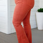 Judy Blue Mid Rise Slim Bootcut Jeans in Terracotta