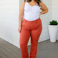 Judy Blue Mid Rise Slim Bootcut Jeans in Terracotta