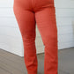 Judy Blue Mid Rise Slim Bootcut Jeans in Terracotta