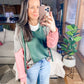 Message Me Back Color Block Hoodie