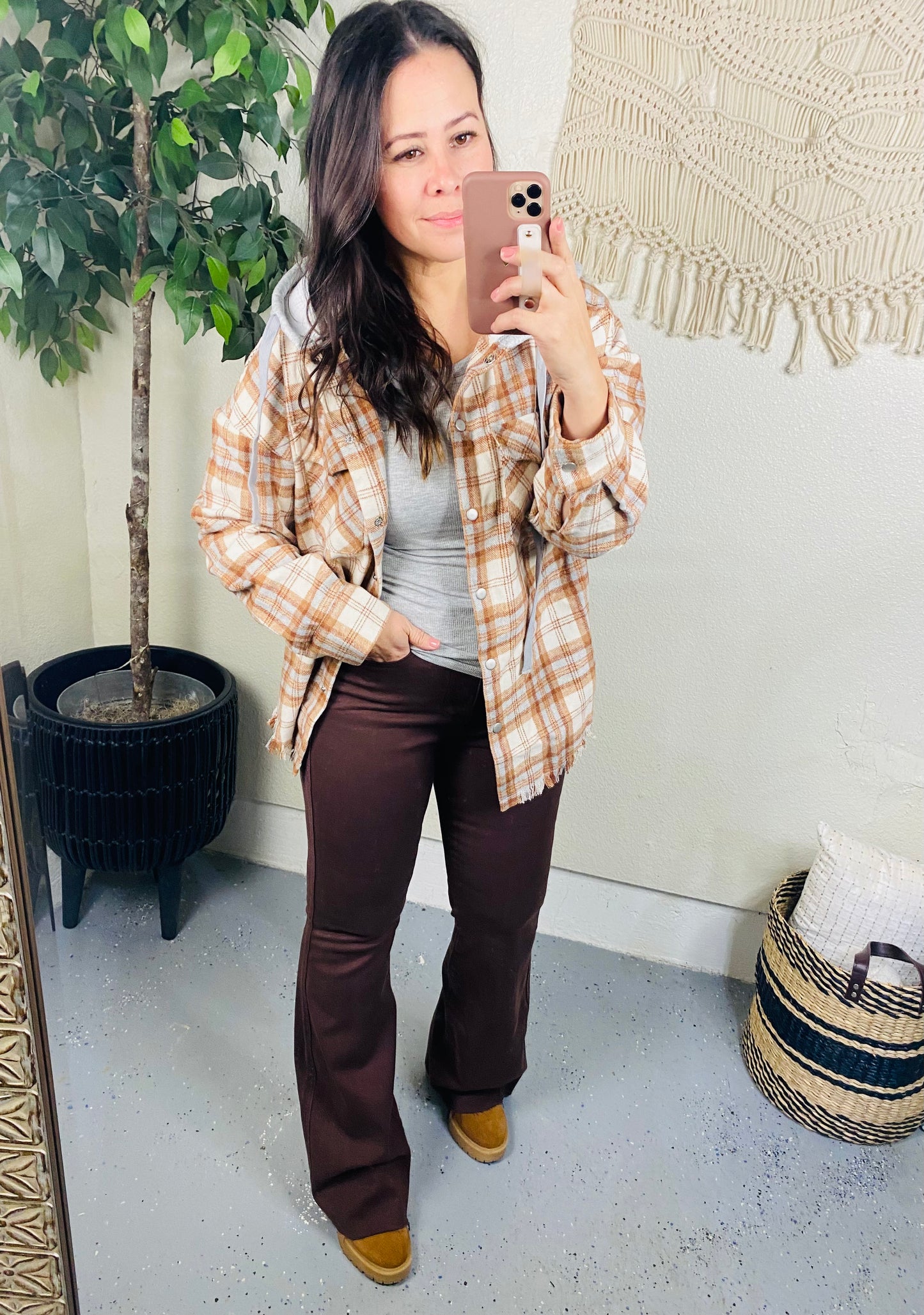 Judy Blue High Rise Tummy Control Flare Jeans in Espresso