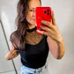 Here And Now Mock Neck Top In Black