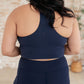 Backcourt Collared V-Neck Tank in Navy