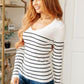 Be Still V-Neck Striped Sweater