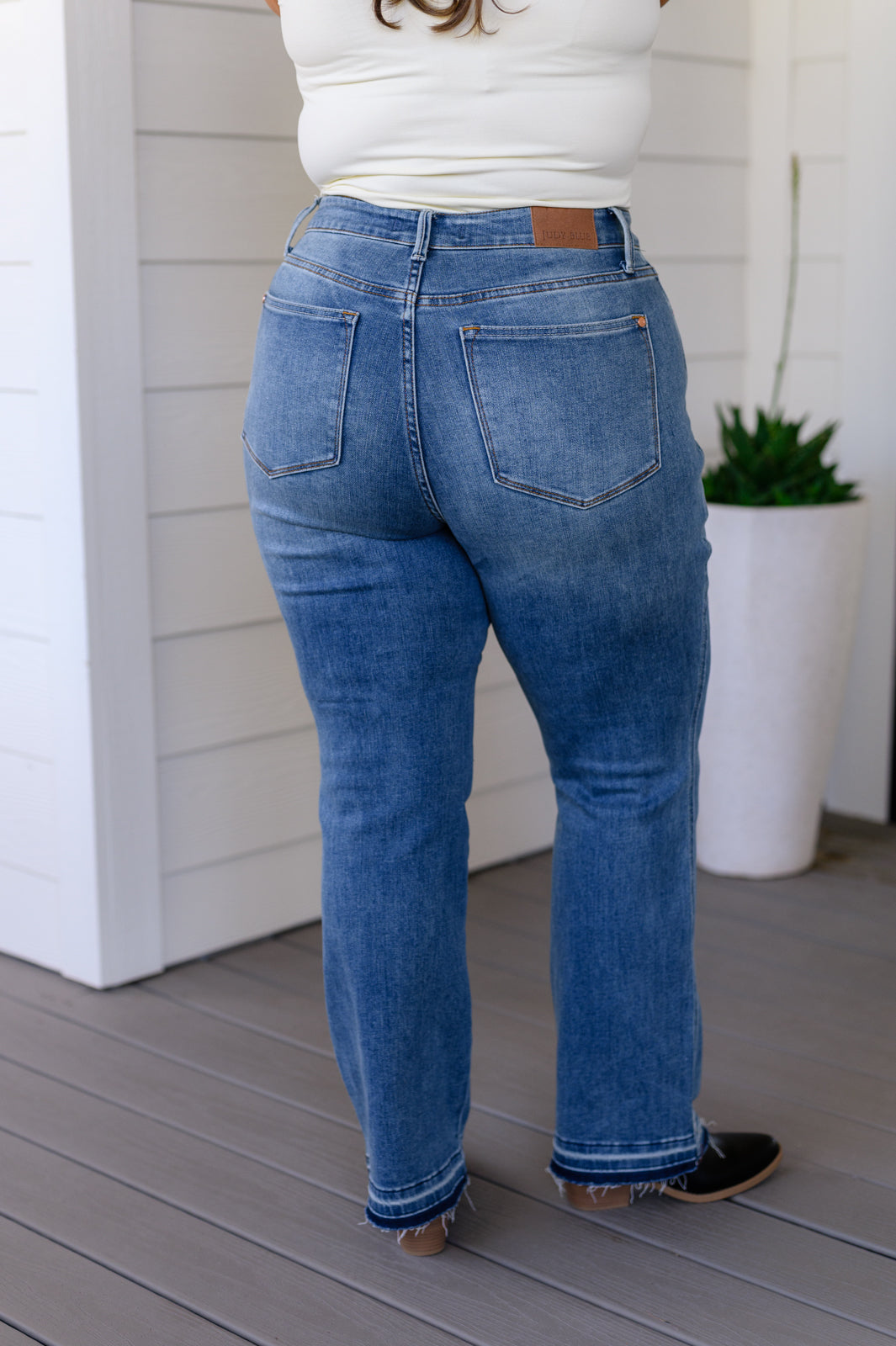 Judy Blue High Rise Tummy Control Release Hem Slim Bootcut Jeans