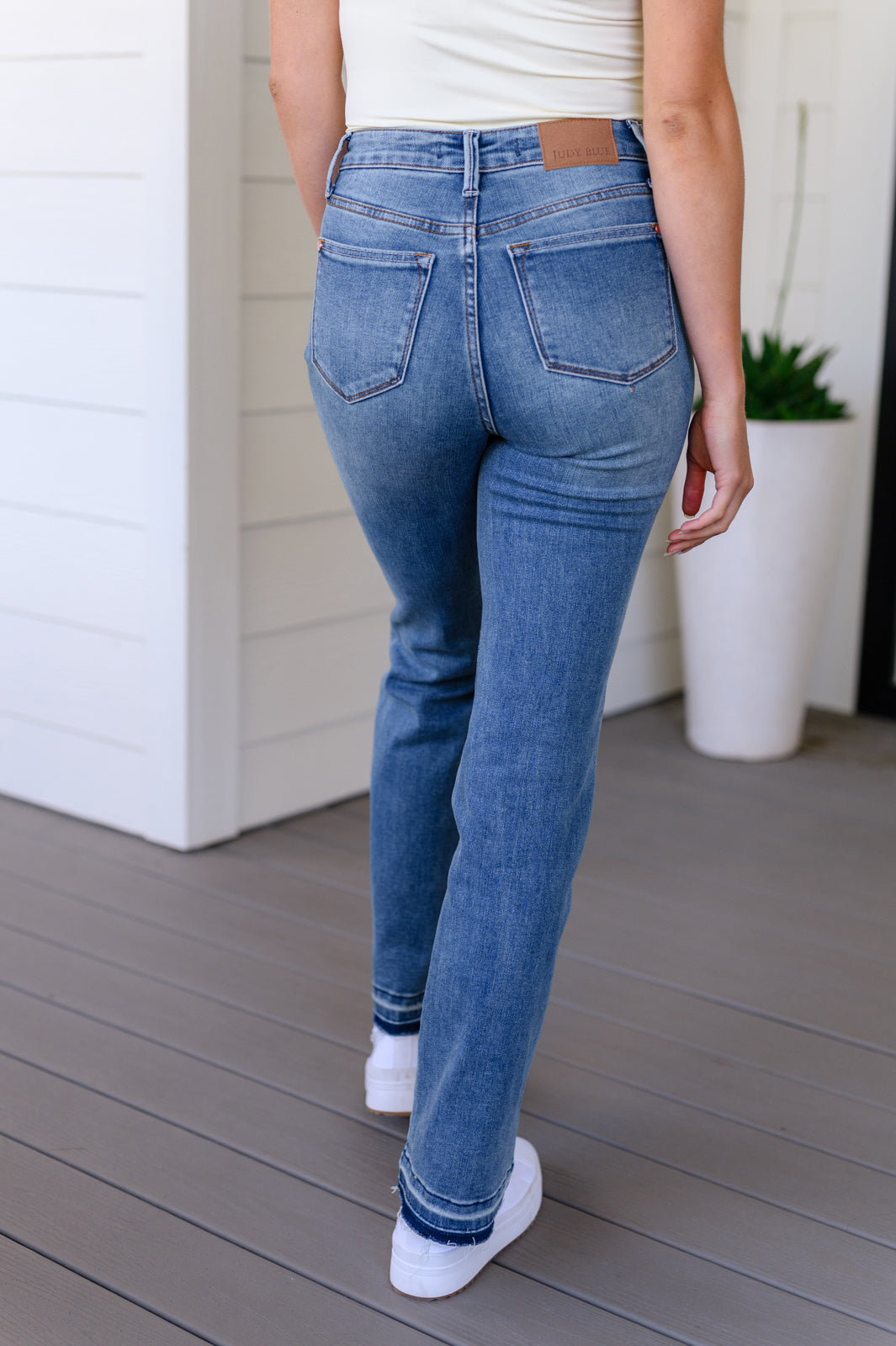 Judy Blue High Rise Tummy Control Release Hem Slim Bootcut Jeans