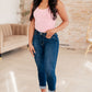 Judy Blue Mid Rise Vintage Cuffed Skinny Capri