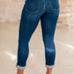 Judy Blue Mid Rise Vintage Cuffed Skinny Capri