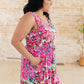 Bless Your Heart V-Neck Dress in Neon Fuchsia