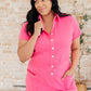 Break Point Collared Romper in Hot Pink