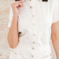 Break Point Collared Romper in Natural