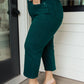 Judy Blue High Rise Tummy Control Wide Leg Crop Jeans in Teal
