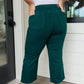 Judy Blue High Rise Tummy Control Wide Leg Crop Jeans in Teal