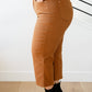 Judy Blue High Rise Tummy Control Wide Leg Crop Jeans in Camel