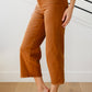 Judy Blue High Rise Tummy Control Wide Leg Crop Jeans in Camel