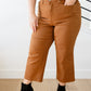 Judy Blue High Rise Tummy Control Wide Leg Crop Jeans in Camel