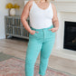 Judy Blue High Rise Garment Dyed Slim Jeans in Aquamarine