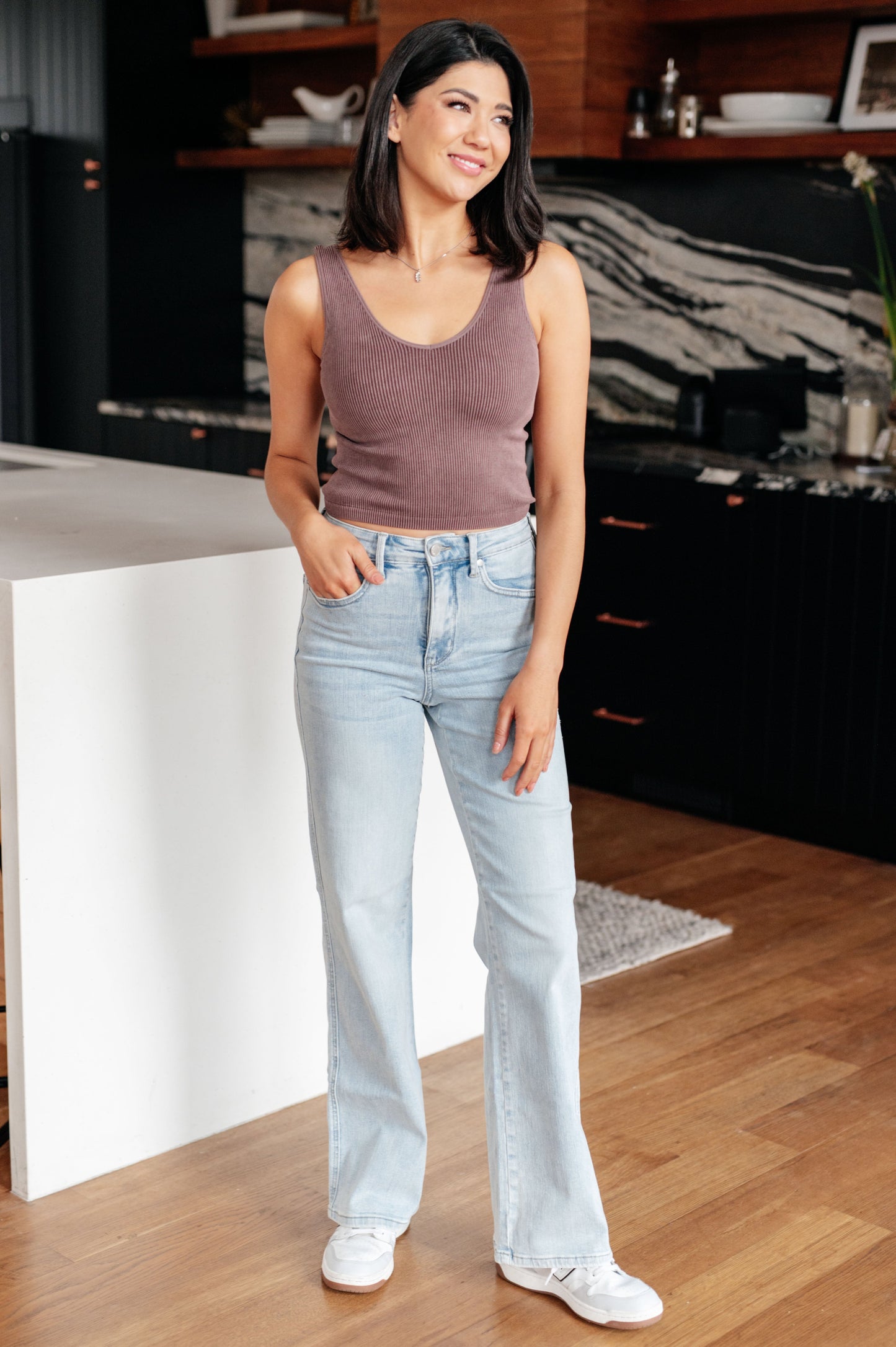 Judy Blue Tummy Control Vintage Wash Straight Jeans