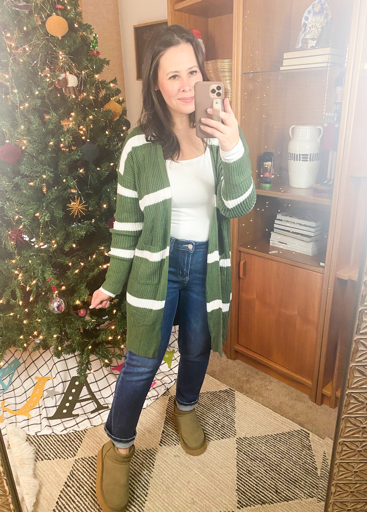 Brighter is Better Striped Cardigan in Green
