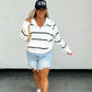 PREORDER: Summer Striped Easy Does It Pullover in Two Colors (ETA MID JULY)