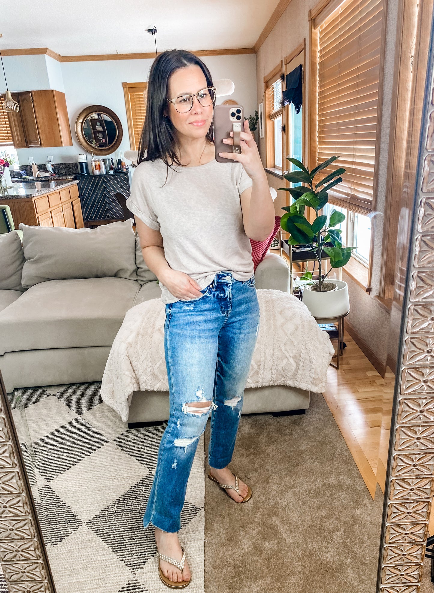 Selfishly Mine T-Shirt in Taupe