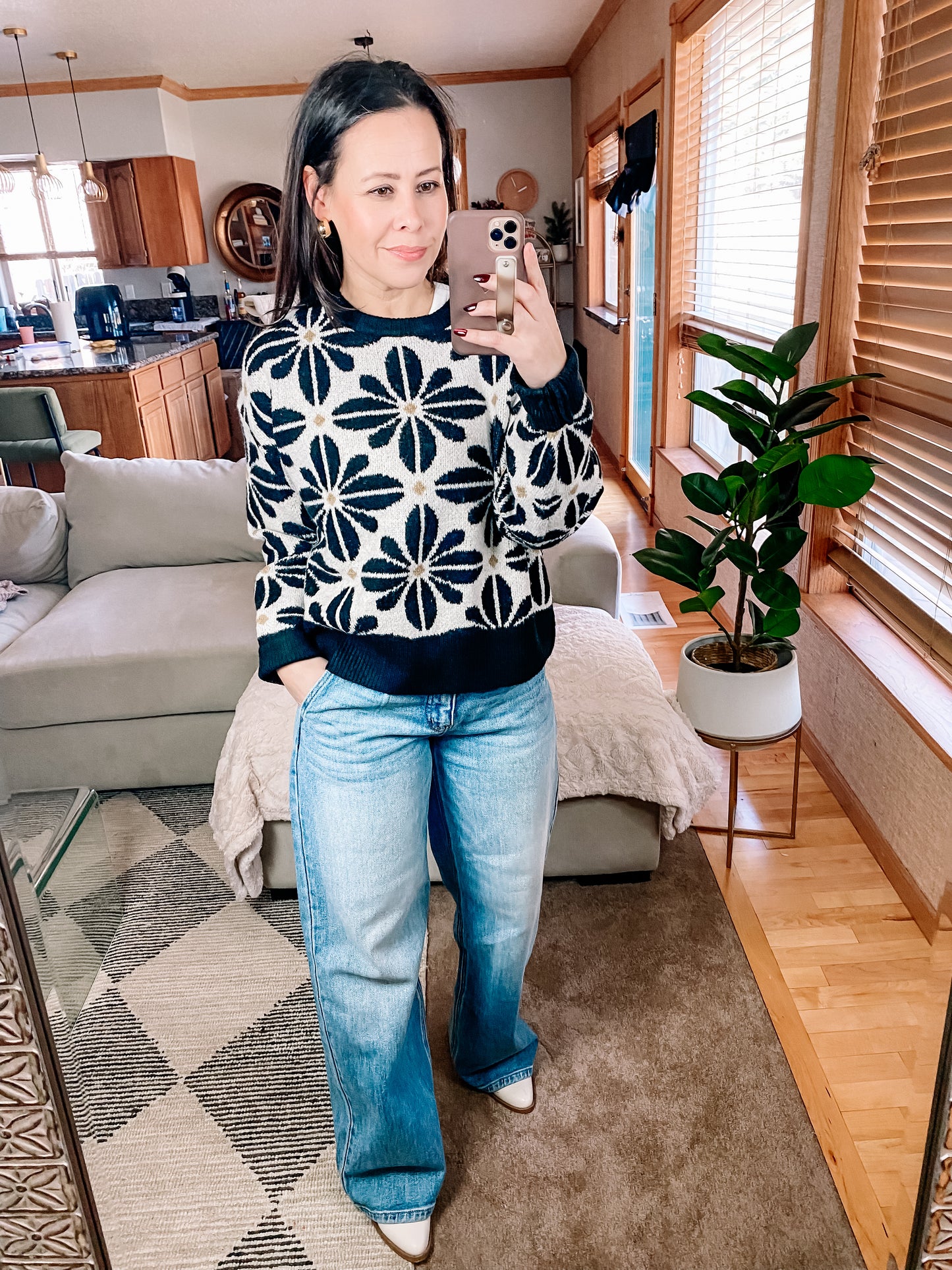 Mid Mod Floral Sweater