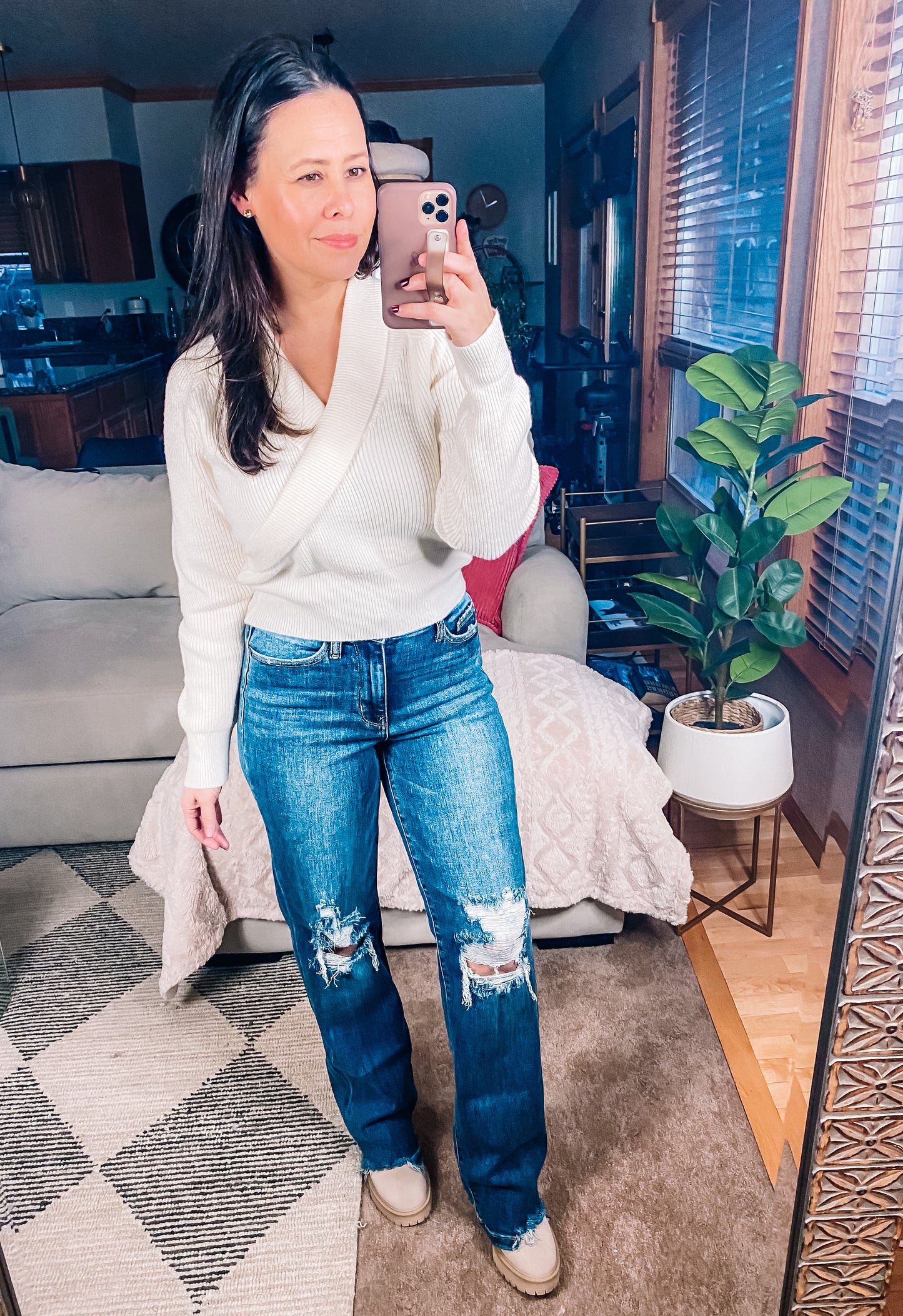 Judy Blue Take Me Back 90's Straight Jeans in Dark Wash