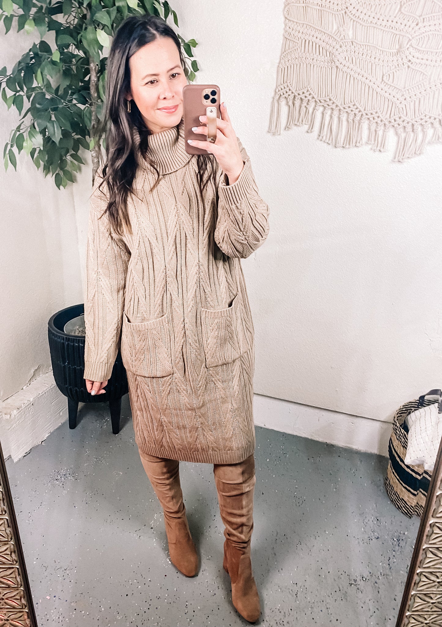 Bundled Beauty Turtleneck Sweater Dress