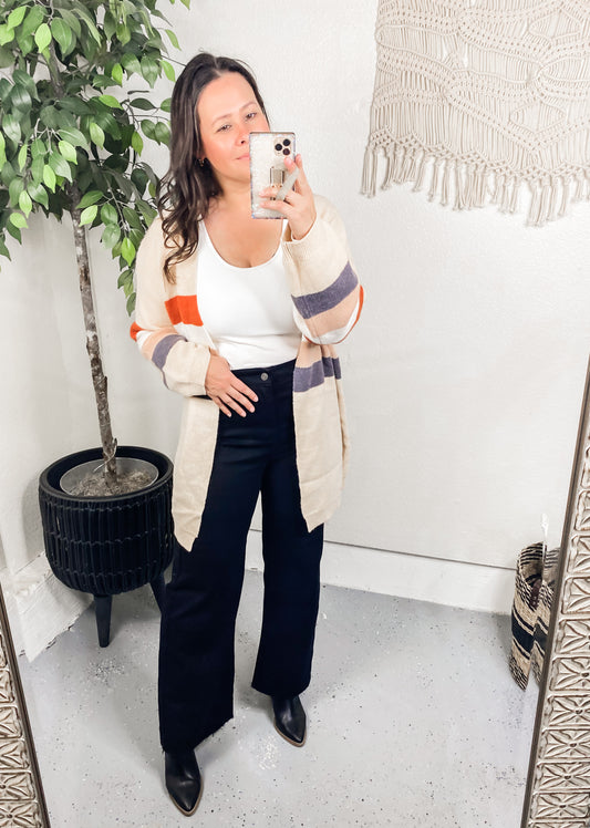 What's Your Story Striped Cardigan