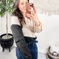Split Decision Color Block Cargo Sleeve Top
