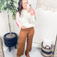 Judy Blue High Rise Tummy Control Wide Leg Crop Jeans in Camel