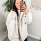 Shrouded in Sherpa Coat in White