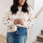 Candy Buttons Pom Detail Sweater