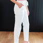 Judy Blue Cuffed Denim Jogger in Ecru White