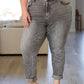 Judy Blue High Rise Stone Wash Slim Jeans in Gray