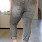 Judy Blue High Rise Stone Wash Slim Jeans in Gray