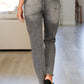Judy Blue High Rise Stone Wash Slim Jeans in Gray