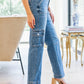 Judy Blue High Rise Wide Leg Cargo Jeans