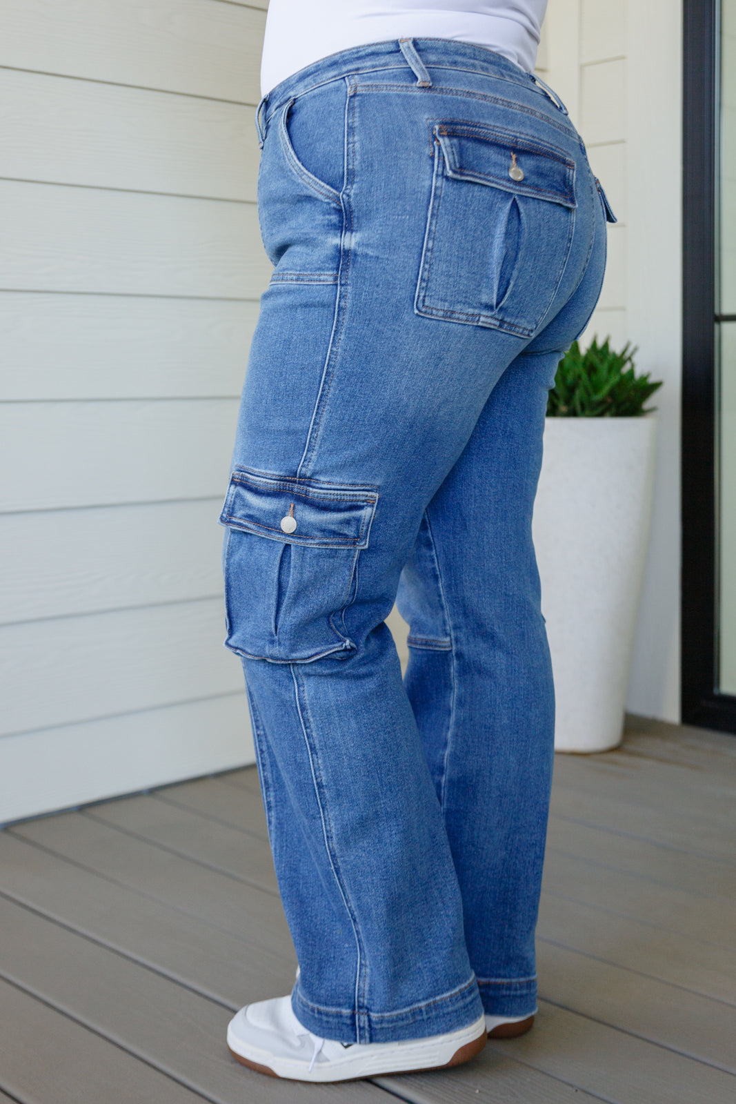 Judy Blue High Rise Wide Leg Cargo Jeans