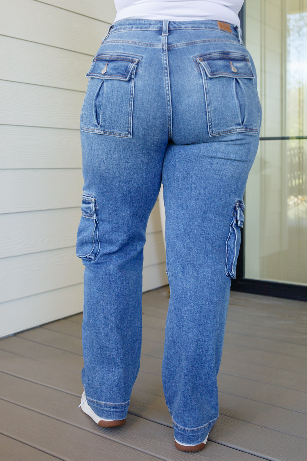 Judy Blue High Rise Wide Leg Cargo Jeans