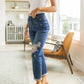 Judy Blue High Rise Button Fly Distressed Boyfriend Jeans