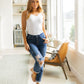 Judy Blue High Rise Button Fly Distressed Boyfriend Jeans