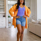Corey Button Up Top in Tangerine